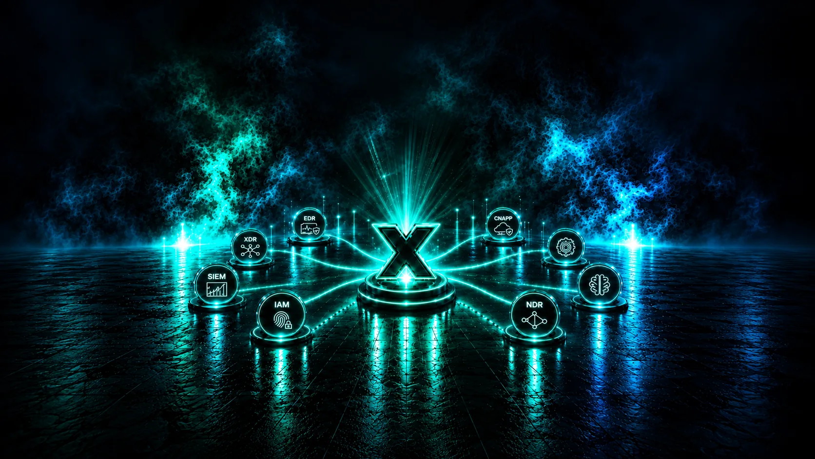 Ecosistema de seguridad (SIEM, EDR, XDR, IAM, NDR, CNAPP) consolidado por XyberOne Risk Command Center